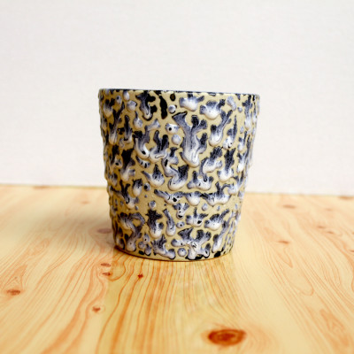 4 inch Blue Glossy Texture Ceramic Pot