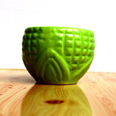 4 inch Football Green Decorative Ceramic Pot