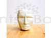 Robot Face Shape White Ceramic Pot