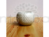 3 inch Football Dotted White Ceramic Pot
