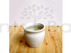 Circle Shape White Dotted Ceramic Pot